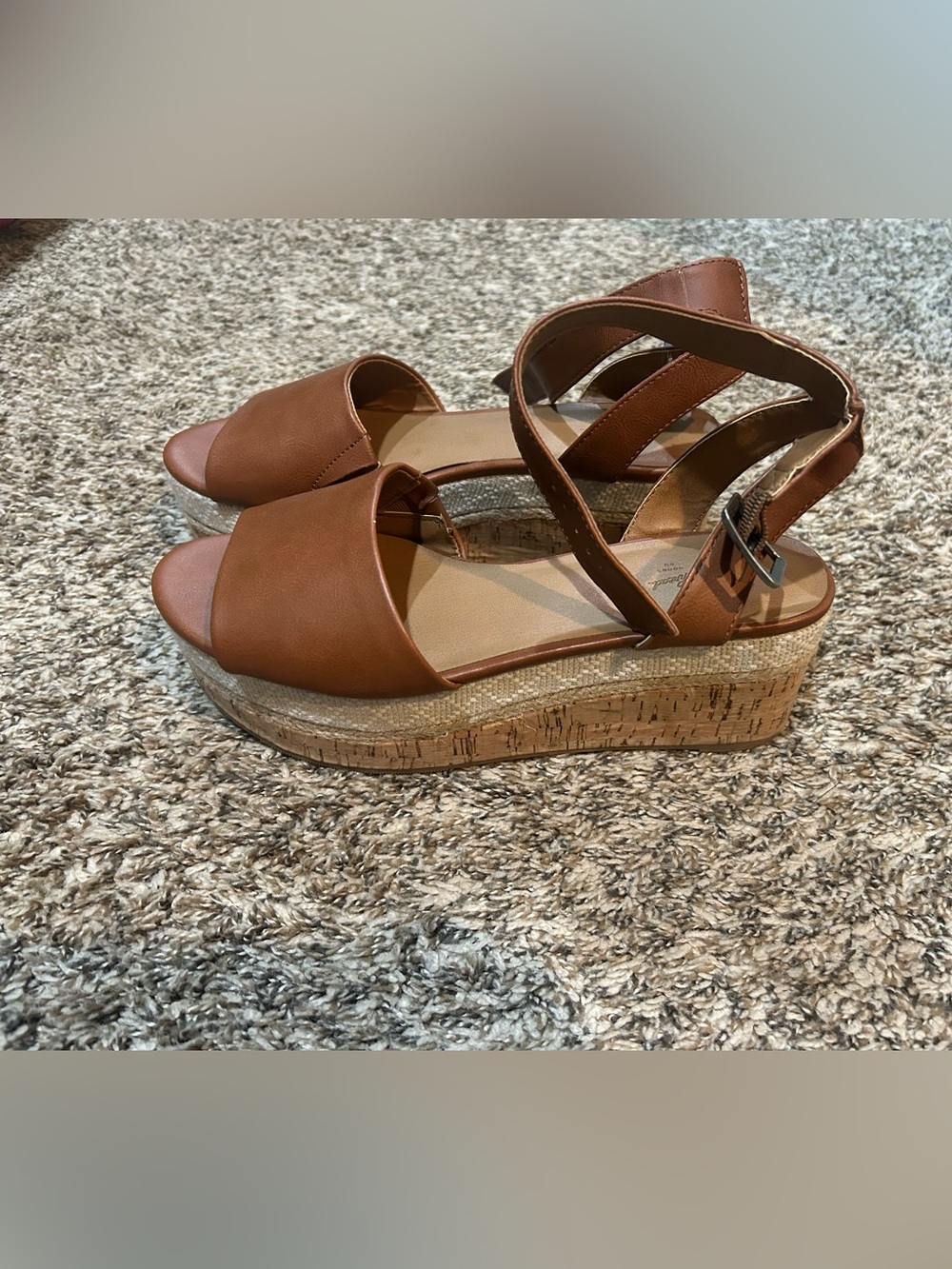 Universal Thread Tan Cork Wedge Sandals